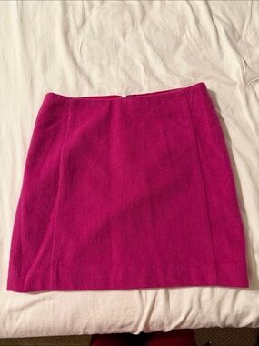 The Limited Fuchsia Wool-Blend Mini Skirt